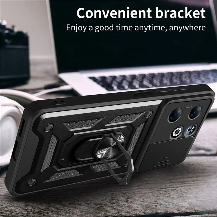 For Infinix Smart 8 Plus Case PC+TPU Phone Cover with Slide Camera Lens Protector