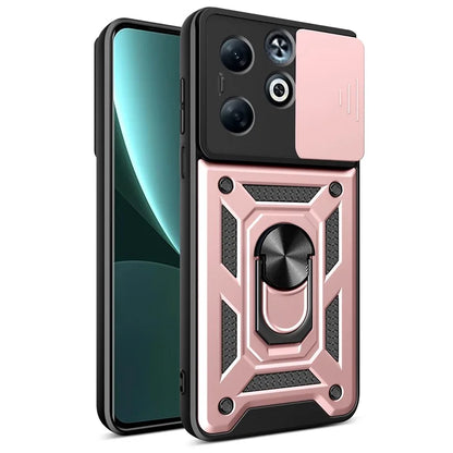 For Infinix Smart 8 Plus Case PC+TPU Phone Cover with Slide Camera Lens Protector