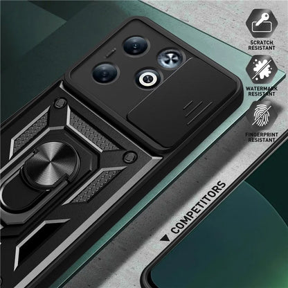 For Infinix Smart 8 Plus Case PC+TPU Phone Cover with Slide Camera Lens Protector