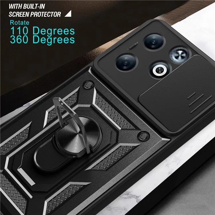 For Infinix Smart 8 Plus Case PC+TPU Phone Cover with Slide Camera Lens Protector
