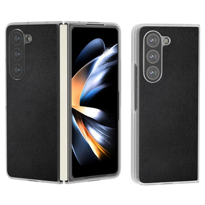 For Samsung Galaxy Z Fold5 5G Case Clear Matte Edge Leather+PC Folding Phone Cover
