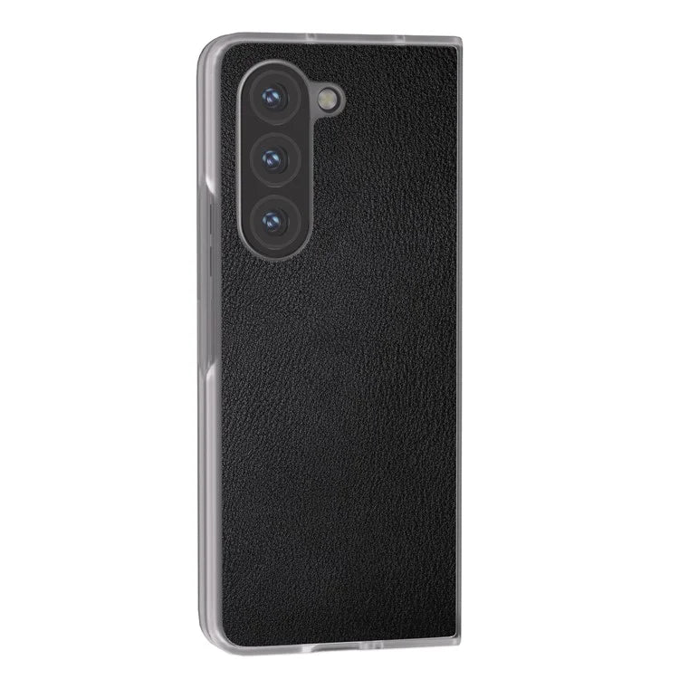 For Samsung Galaxy Z Fold5 5G Case Clear Matte Edge Leather+PC Folding Phone Cover