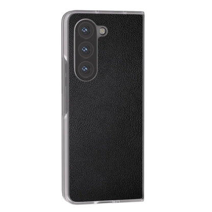 For Samsung Galaxy Z Fold5 5G Case Clear Matte Edge Leather+PC Folding Phone Cover