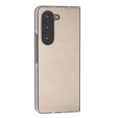 For Samsung Galaxy Z Fold5 5G Case Clear Matte Edge Leather+PC Folding Phone Cover