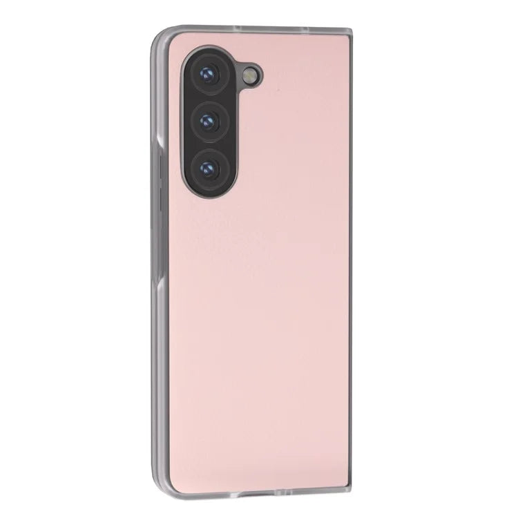 For Samsung Galaxy Z Fold5 5G Case Clear Matte Edge Leather+PC Folding Phone Cover