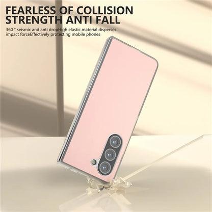 For Samsung Galaxy Z Fold5 5G Case Clear Matte Edge Leather+PC Folding Phone Cover