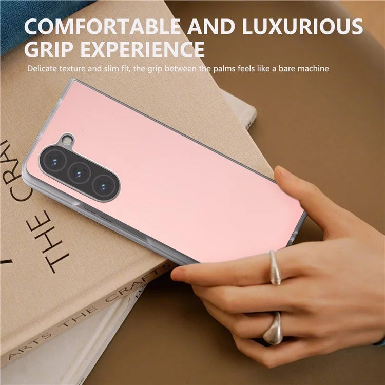 For Samsung Galaxy Z Fold5 5G Case Clear Matte Edge Leather+PC Folding Phone Cover