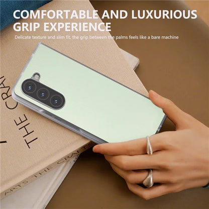 For Samsung Galaxy Z Fold5 5G Case Clear Matte Edge Leather+PC Folding Phone Cover