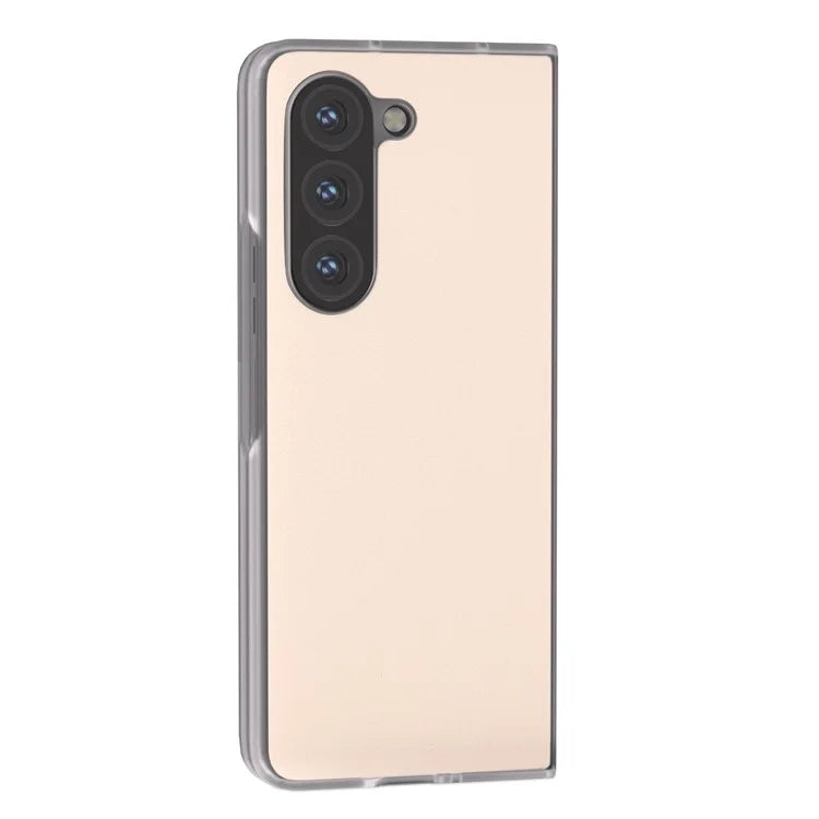 For Samsung Galaxy Z Fold5 5G Case Clear Matte Edge Leather+PC Folding Phone Cover