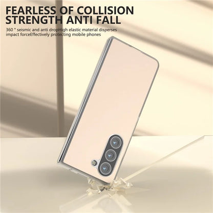 For Samsung Galaxy Z Fold5 5G Case Clear Matte Edge Leather+PC Folding Phone Cover