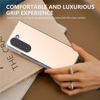 For Samsung Galaxy Z Fold5 5G Case Clear Matte Edge Leather+PC Folding Phone Cover