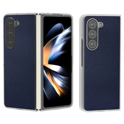 For Samsung Galaxy Z Fold5 5G Case Clear Matte Edge Leather+PC Folding Phone Cover