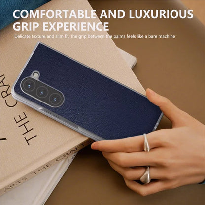 For Samsung Galaxy Z Fold5 5G Case Clear Matte Edge Leather+PC Folding Phone Cover