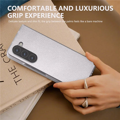 For Samsung Galaxy Z Fold5 5G Case Clear Matte Edge Leather+PC Folding Phone Cover