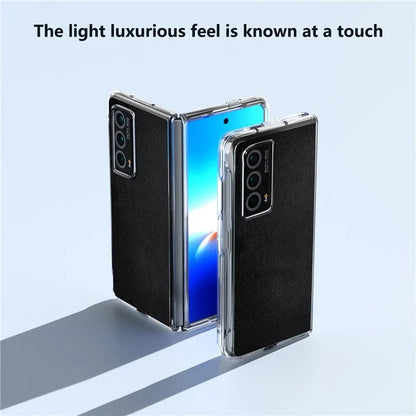 For Honor Magic Vs2 5G Case Transparent Edge Leather+PC Phone Cover