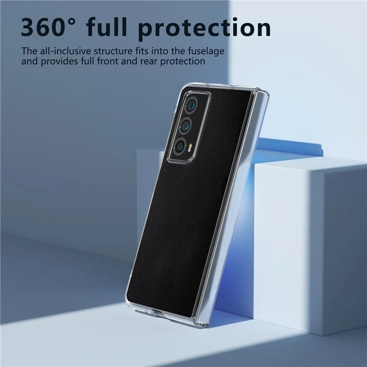 For Honor Magic Vs2 5G Case Transparent Edge Leather+PC Phone Cover