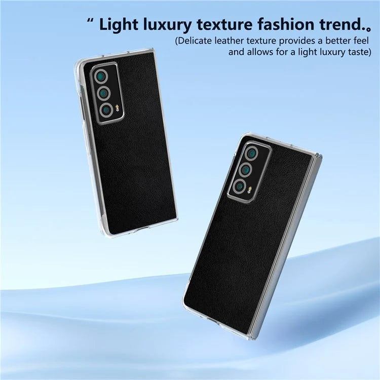 For Honor Magic Vs2 5G Case Transparent Edge Leather+PC Phone Cover