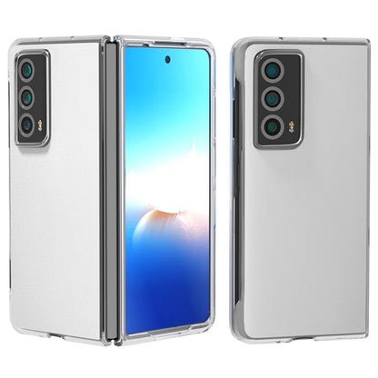 For Honor Magic Vs2 5G Case Transparent Edge Leather+PC Phone Cover