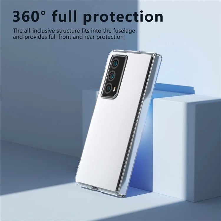For Honor Magic Vs2 5G Case Transparent Edge Leather+PC Phone Cover