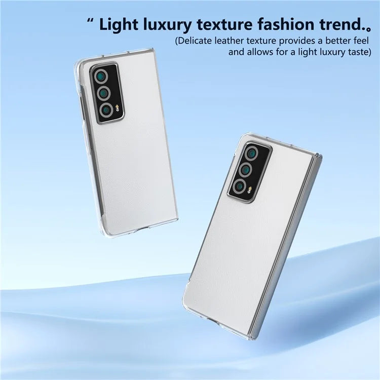 For Honor Magic Vs2 5G Case Transparent Edge Leather+PC Phone Cover