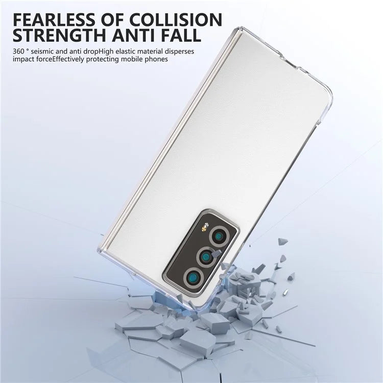 For Honor Magic Vs2 5G Case Transparent Edge Leather+PC Phone Cover