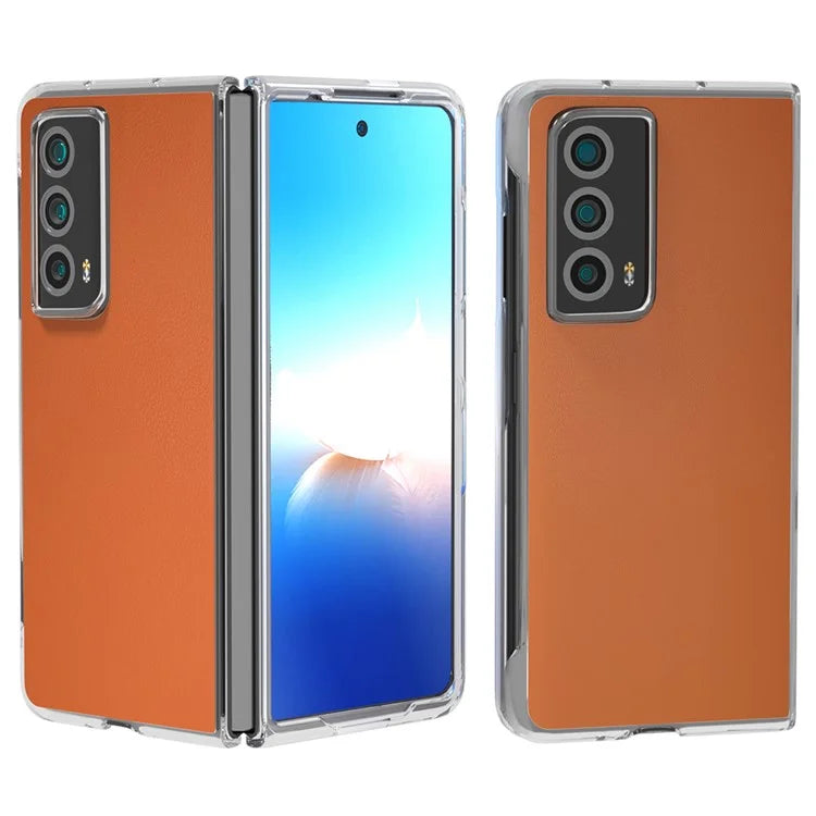 For Honor Magic Vs2 5G Case Transparent Edge Leather+PC Phone Cover