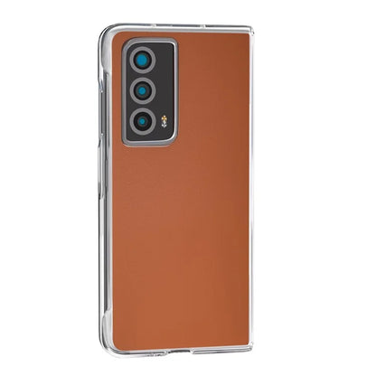 For Honor Magic Vs2 5G Case Transparent Edge Leather+PC Phone Cover