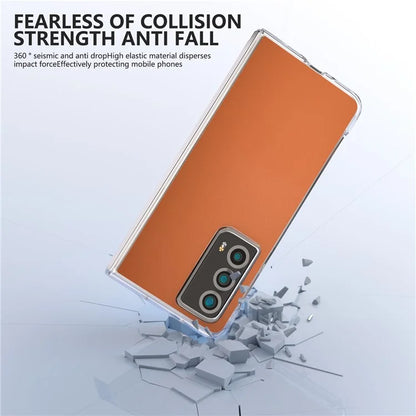 For Honor Magic Vs2 5G Case Transparent Edge Leather+PC Phone Cover