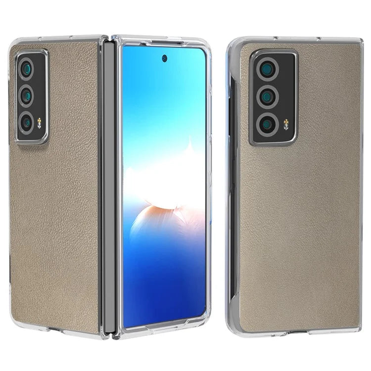 For Honor Magic Vs2 5G Case Transparent Edge Leather+PC Phone Cover