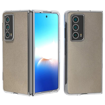 For Honor Magic Vs2 5G Case Transparent Edge Leather+PC Phone Cover