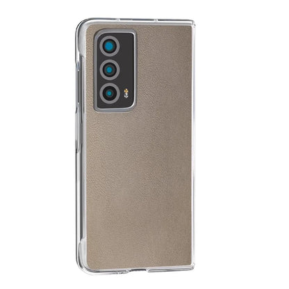 For Honor Magic Vs2 5G Case Transparent Edge Leather+PC Phone Cover