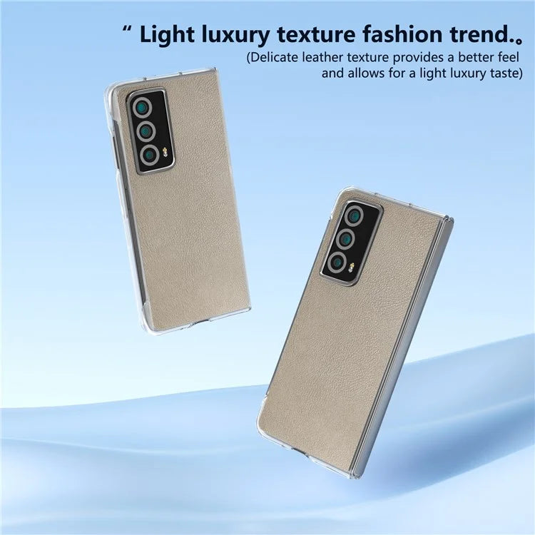 For Honor Magic Vs2 5G Case Transparent Edge Leather+PC Phone Cover