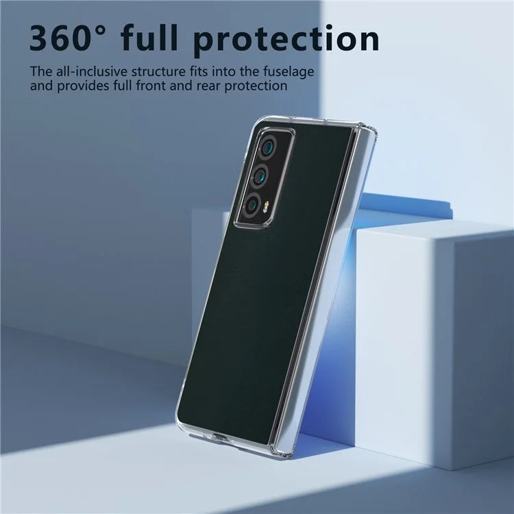 For Honor Magic Vs2 5G Case Transparent Edge Leather+PC Phone Cover
