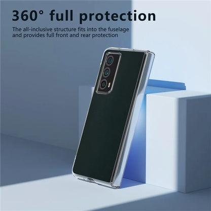 For Honor Magic Vs2 5G Case Transparent Edge Leather+PC Phone Cover