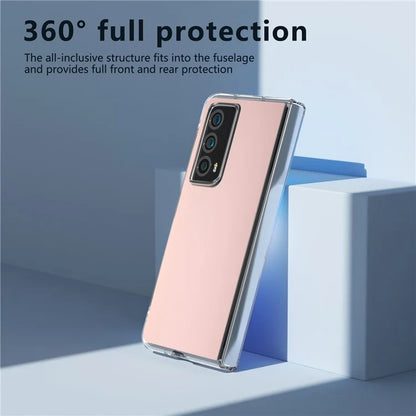 For Honor Magic Vs2 5G Case Transparent Edge Leather+PC Phone Cover