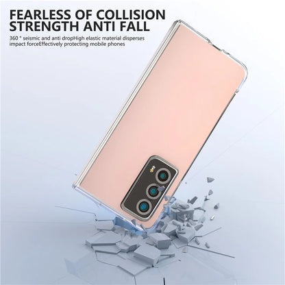 For Honor Magic Vs2 5G Case Transparent Edge Leather+PC Phone Cover