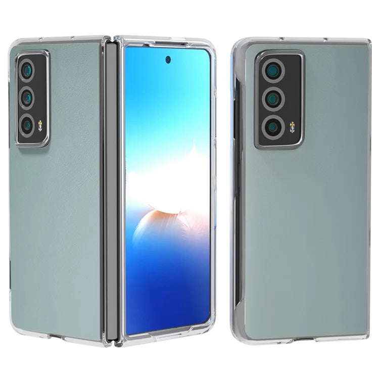 For Honor Magic Vs2 5G Case Transparent Edge Leather+PC Phone Cover