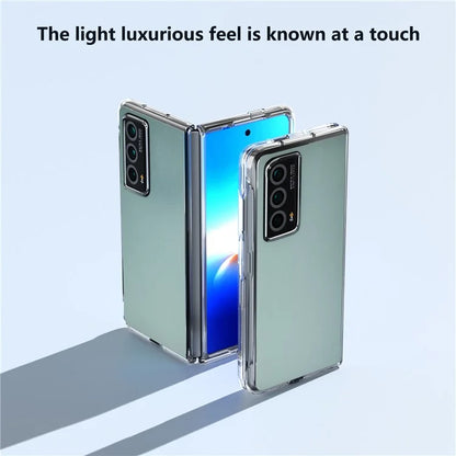 For Honor Magic Vs2 5G Case Transparent Edge Leather+PC Phone Cover
