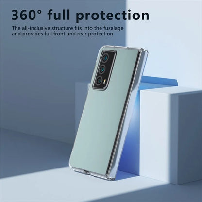 For Honor Magic Vs2 5G Case Transparent Edge Leather+PC Phone Cover