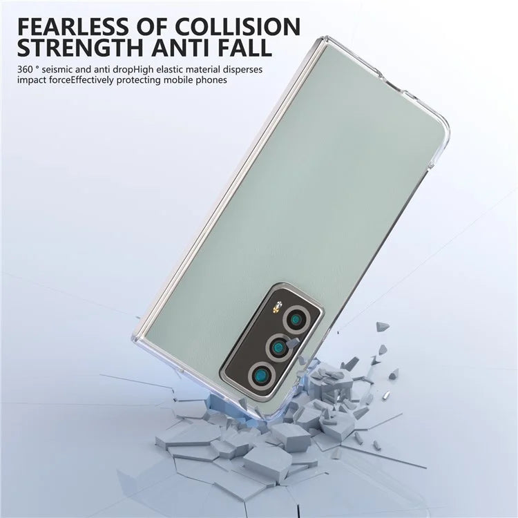 For Honor Magic Vs2 5G Case Transparent Edge Leather+PC Phone Cover
