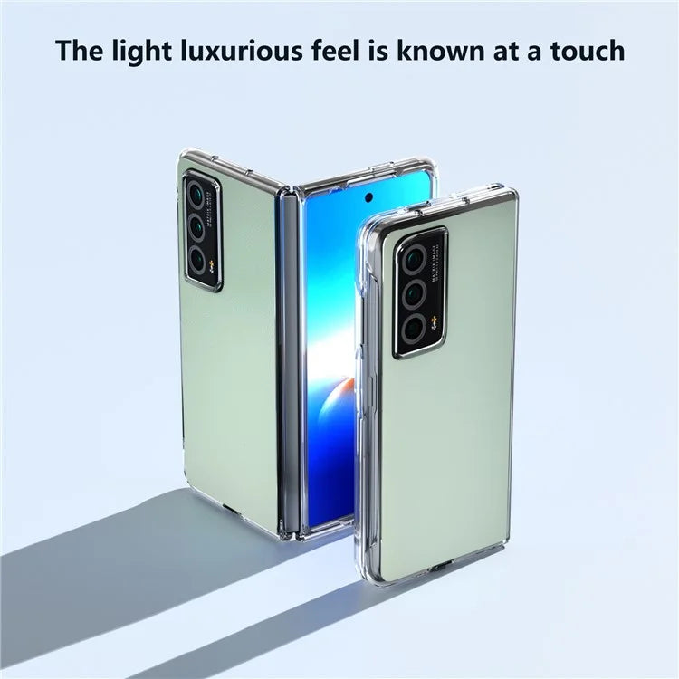 For Honor Magic Vs2 5G Case Transparent Edge Leather+PC Phone Cover