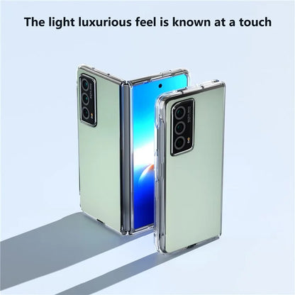 For Honor Magic Vs2 5G Case Transparent Edge Leather+PC Phone Cover