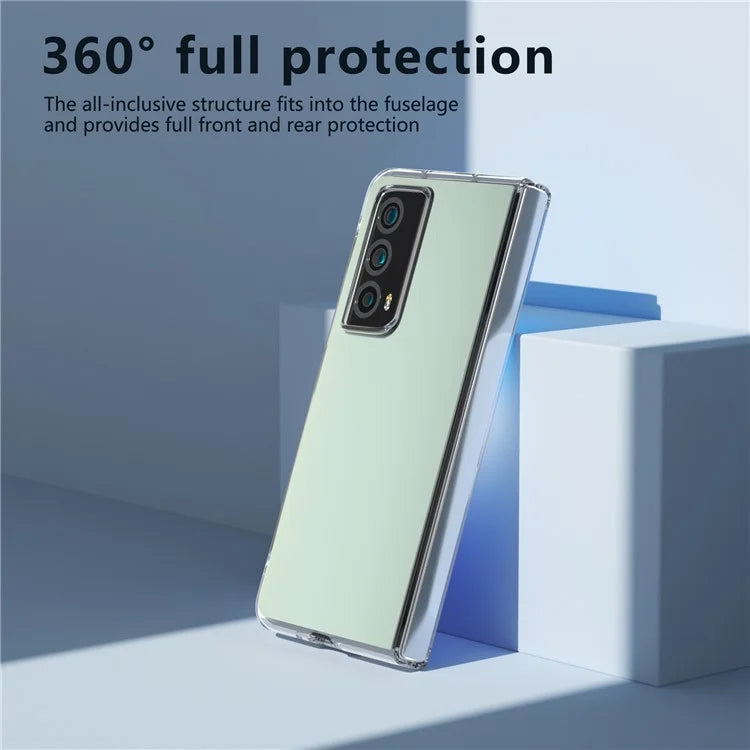 For Honor Magic Vs2 5G Case Transparent Edge Leather+PC Phone Cover