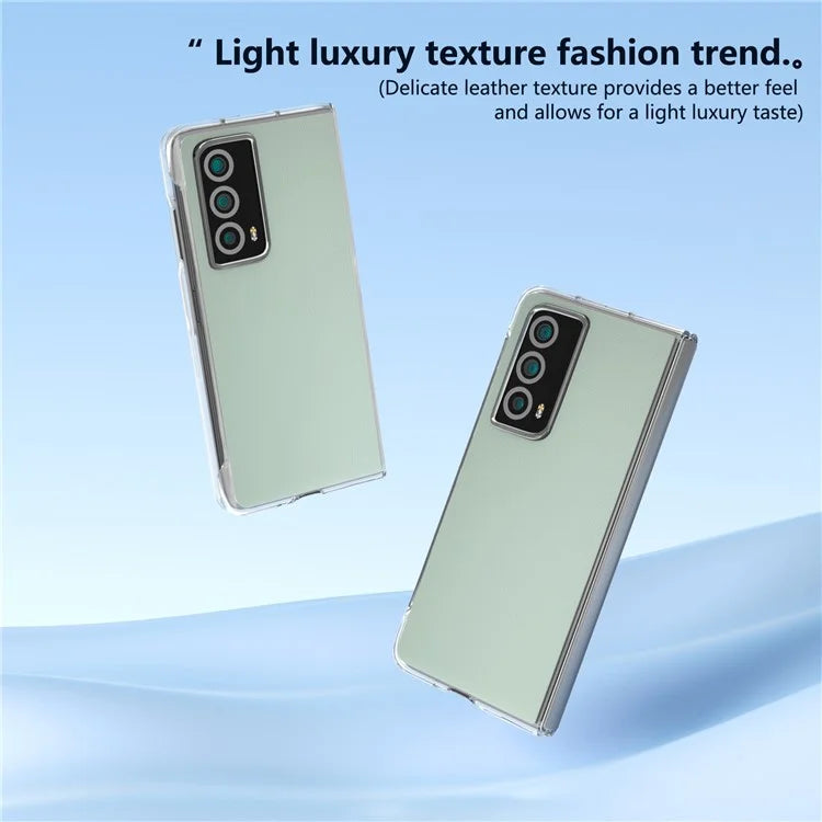 For Honor Magic Vs2 5G Case Transparent Edge Leather+PC Phone Cover