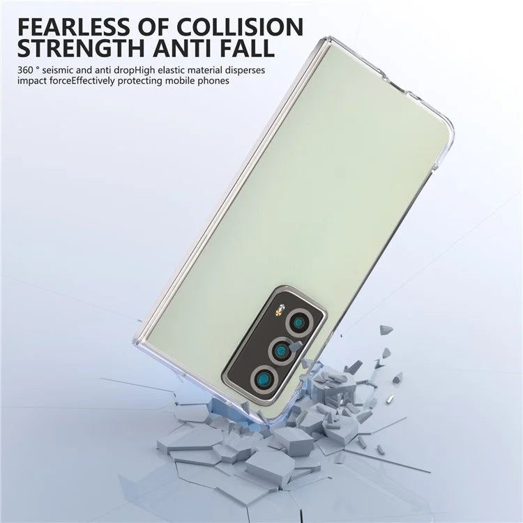 For Honor Magic Vs2 5G Case Transparent Edge Leather+PC Phone Cover