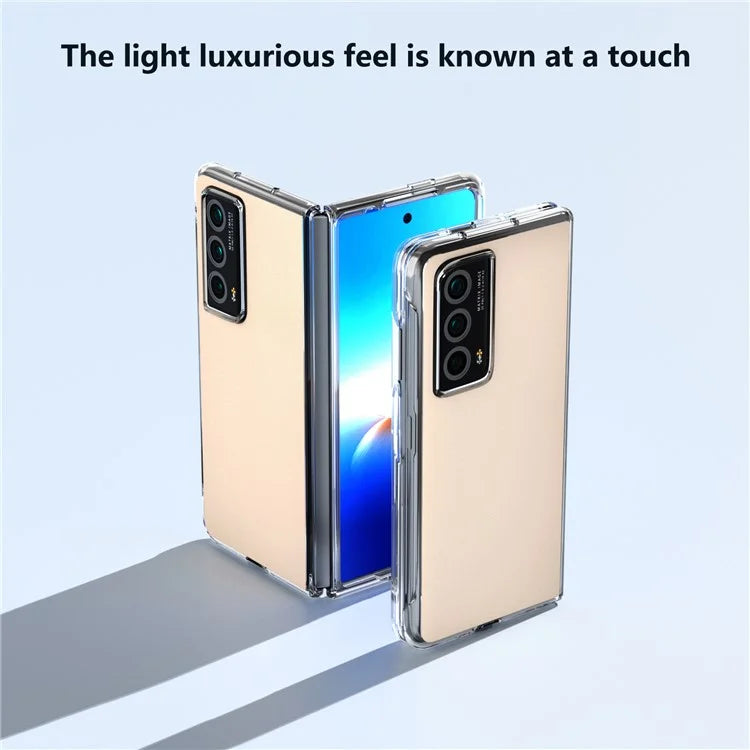 For Honor Magic Vs2 5G Case Transparent Edge Leather+PC Phone Cover