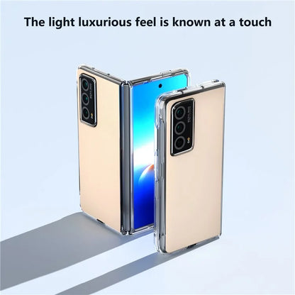 For Honor Magic Vs2 5G Case Transparent Edge Leather+PC Phone Cover