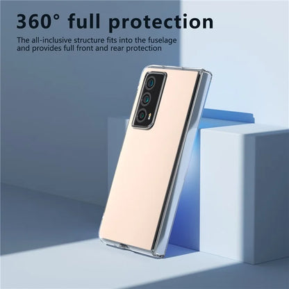 For Honor Magic Vs2 5G Case Transparent Edge Leather+PC Phone Cover