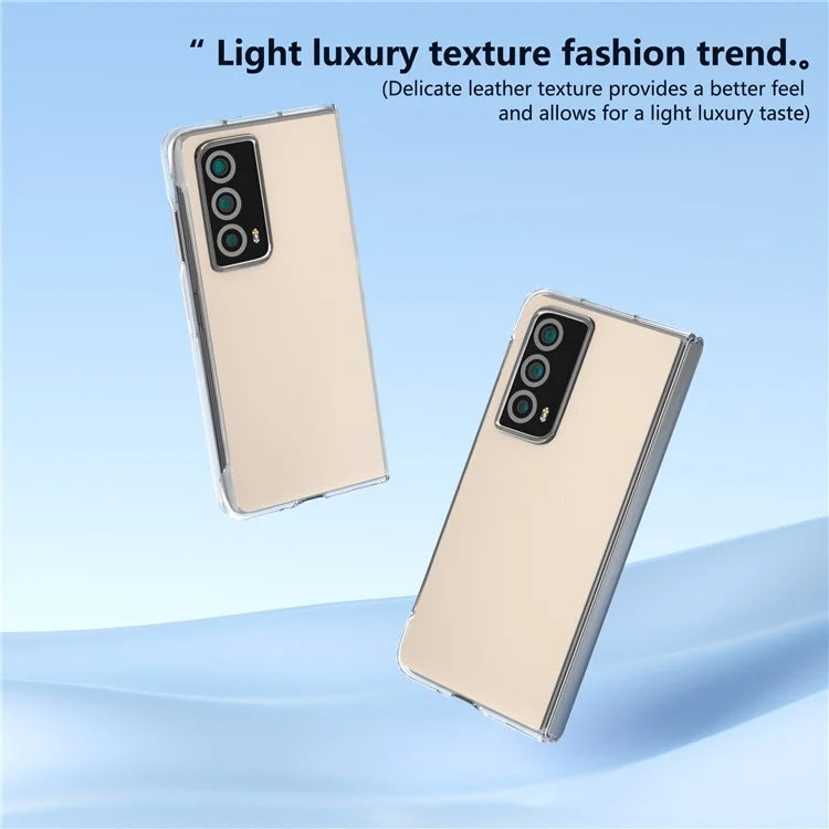 For Honor Magic Vs2 5G Case Transparent Edge Leather+PC Phone Cover