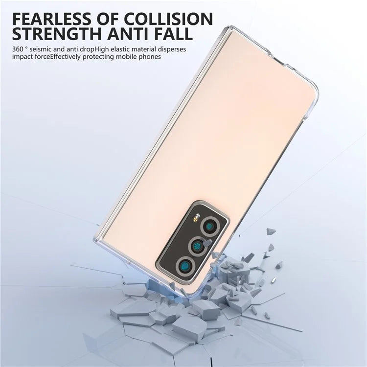 For Honor Magic Vs2 5G Case Transparent Edge Leather+PC Phone Cover